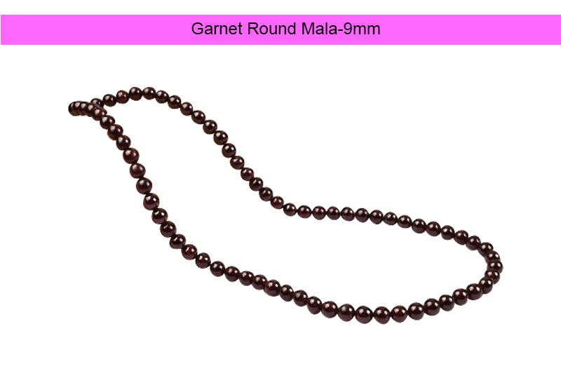 Garnet Round Mala (9 mm)-GMMLGN006-1