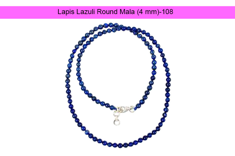 Lapis Lazuli Round Mala (4 mm)-GMMLLL003-1