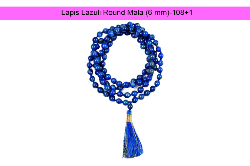 Lapis Lazuli Round Mala (6 mm)-GMMLLL005-1