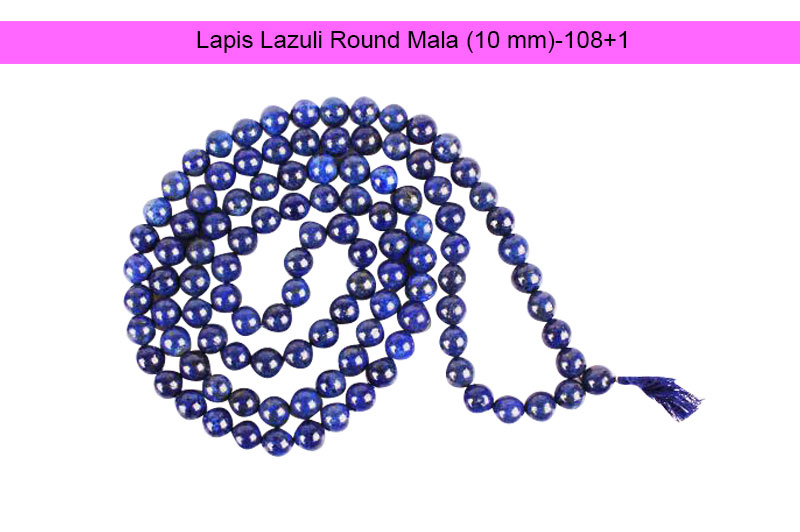 Lapis Lazuli Round Mala (10 mm)-GMMLLL006-1