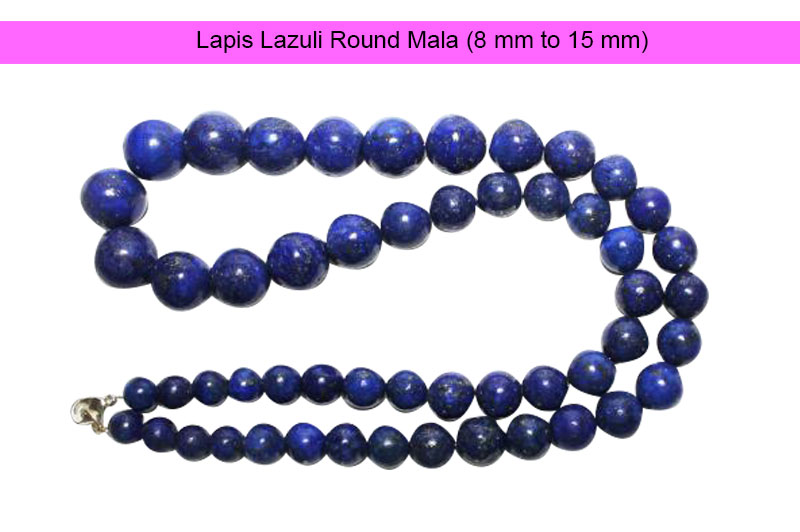 Lapis Lazuli Round Mala (8 mm to 15 mm)-GMMLLL007-1