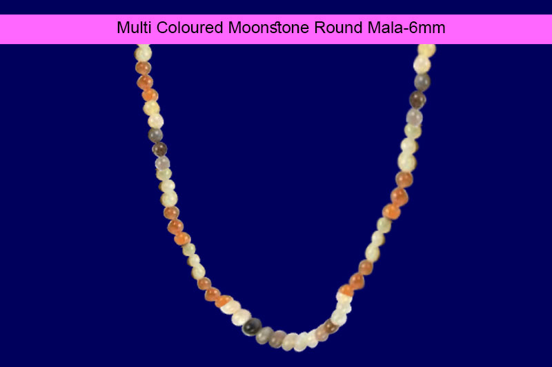 Multi Coloured Moonstone Round Mala-GMMLMS003-1