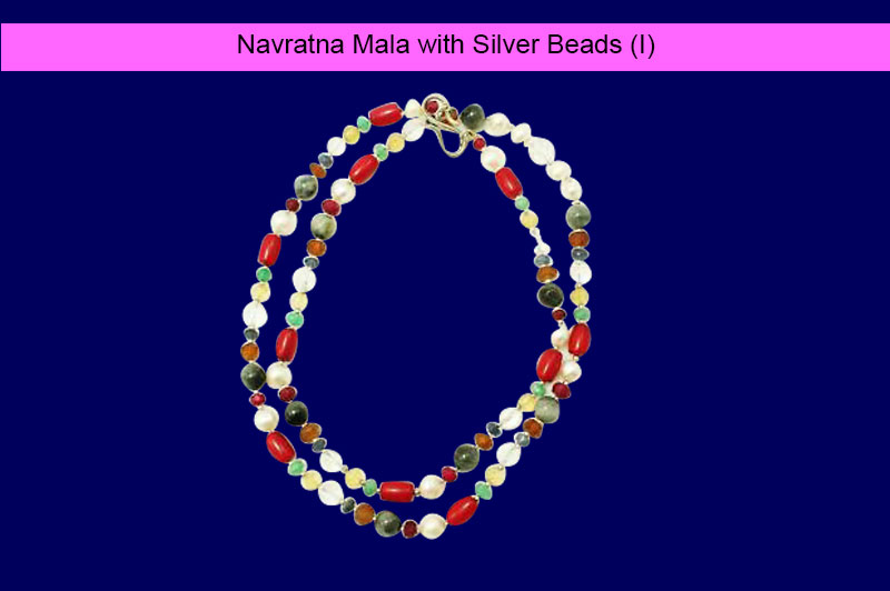 Navratna Mala with Silver Beads (I)-GMMLNT003-1