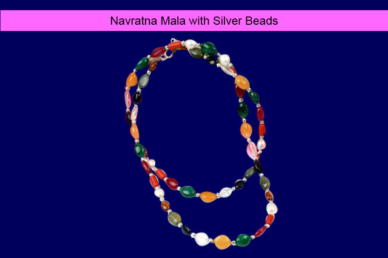 Navratna Mala with Silver Beads-GMMLNT011-1