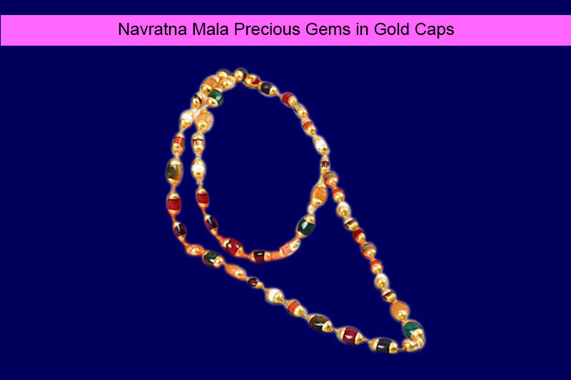 Navratna Mala Precious Gems in Gold Caps-GMMLNT017-1