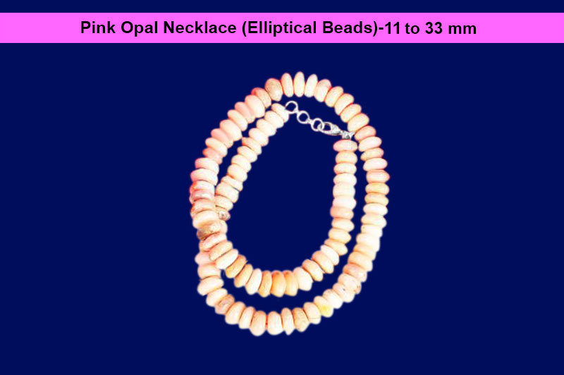 Pink Opal Necklace (Elliptical Beads)-GMMLOP006-1