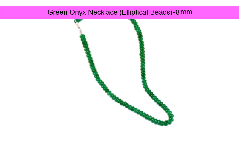 Green Onyx Necklace (Elliptical Beads)-GMMLPJO004-1