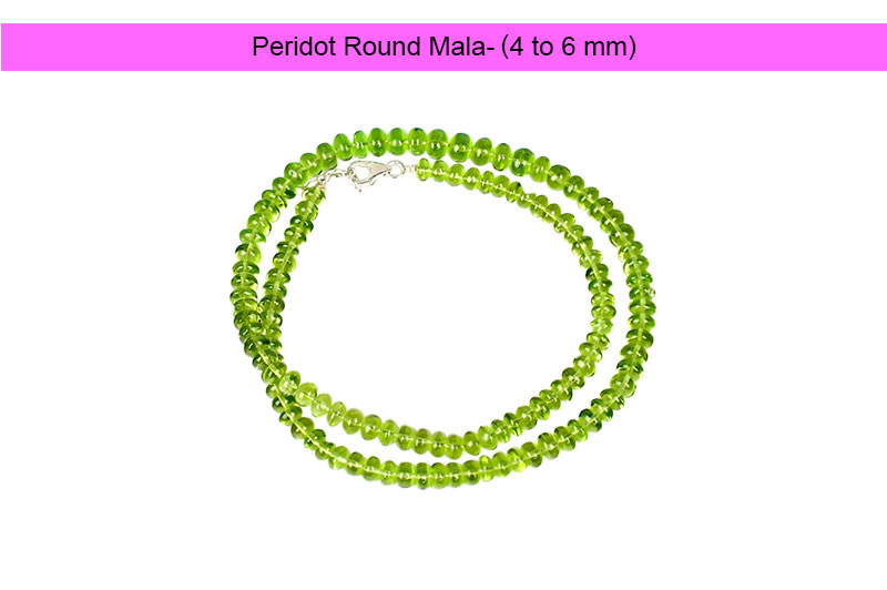 Peridot Button Shape Beads Necklace-GMMLPJO009-1