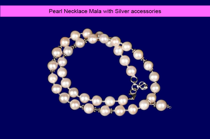 Pearl Necklace with Silver accessories-GMMLPL008-1