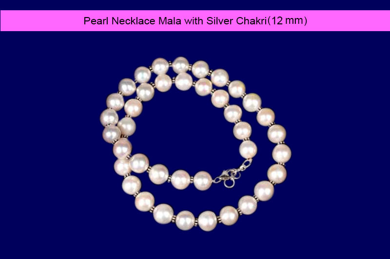 Pearl Necklace with Silver Chakri-GMMLPL009-1