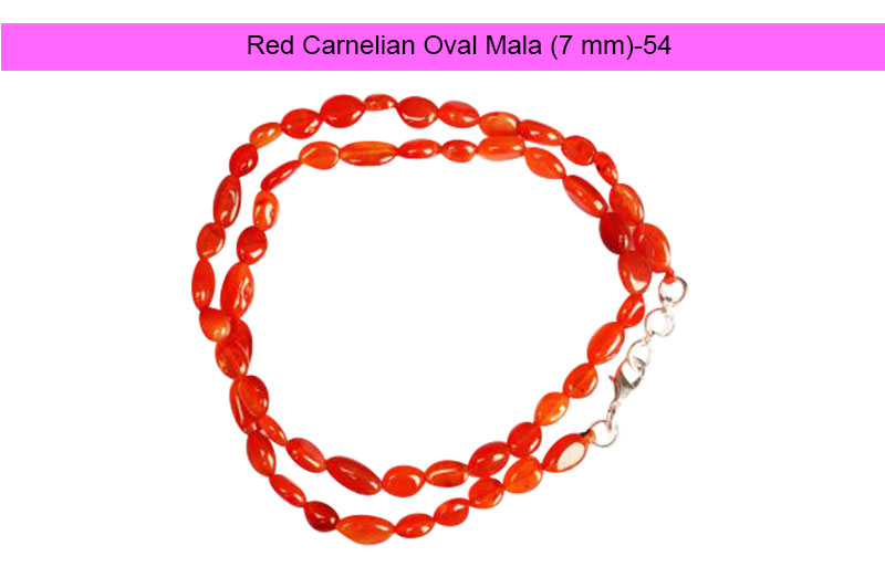 Red Carnelian Oval Mala (7 mm)-GMMLROC001-1