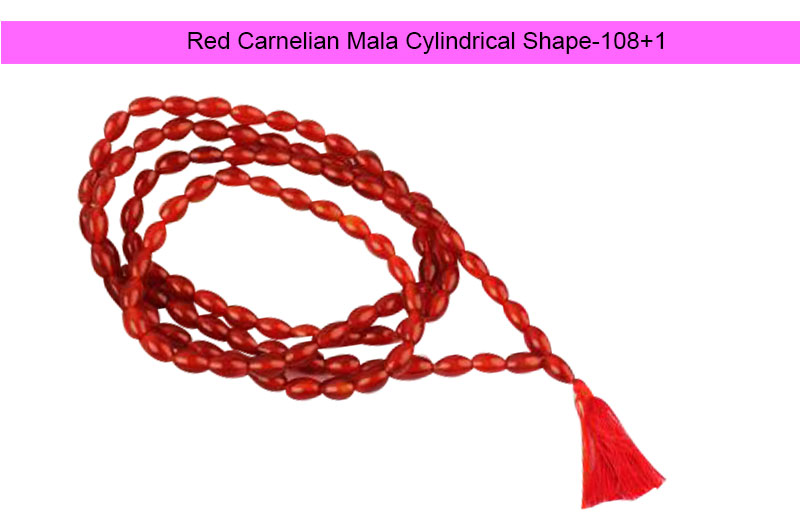 Red Carnelian Mala Cylindrical Shape-GMMLROC004-1