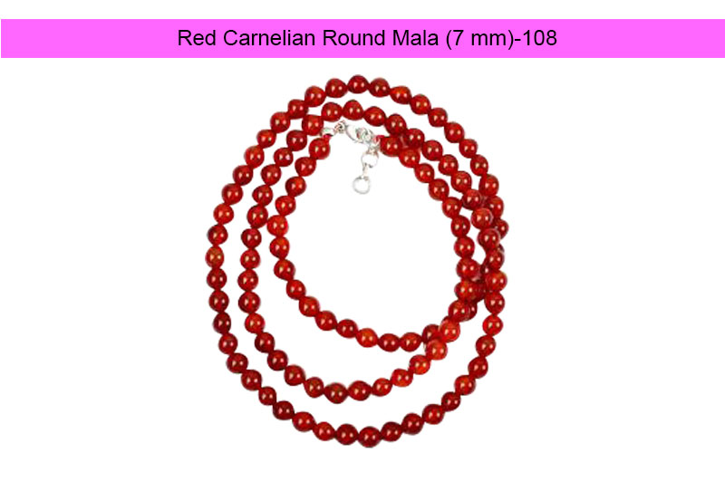 Red Carnelian Round Mala (7 mm)-GMMLROC007-1