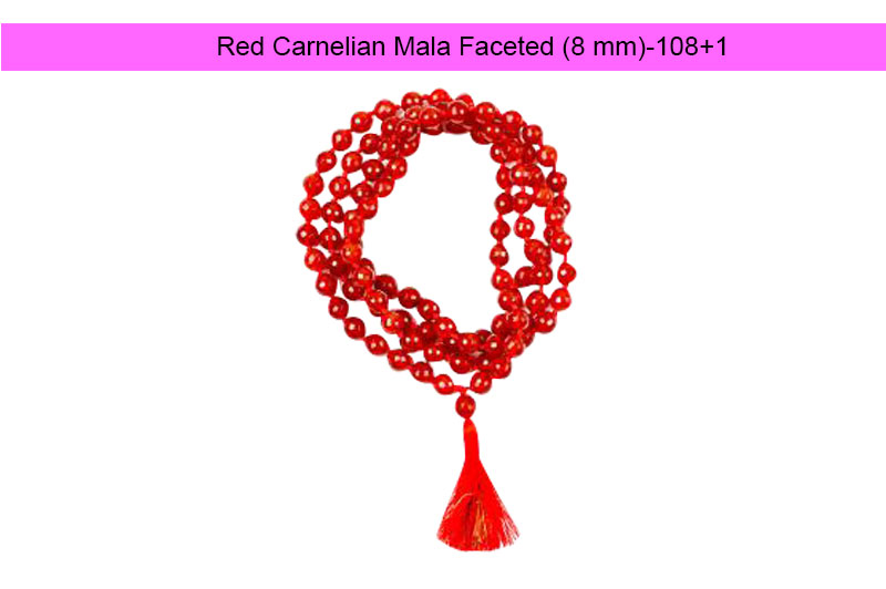 Red Carnelian Mala Faceted (8 mm)-GMMLROC009-1