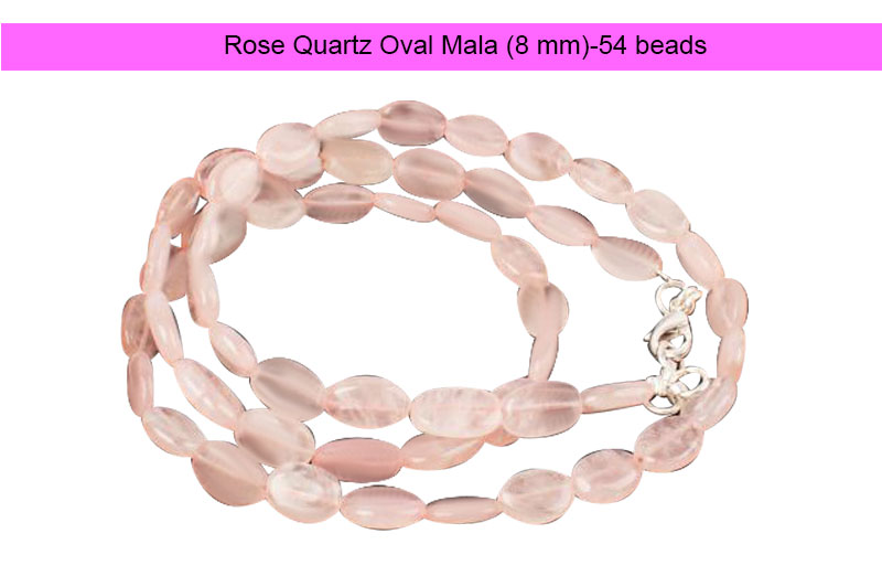 Rose Quartz Oval Mala (8 mm)-GMMLRQ001-1