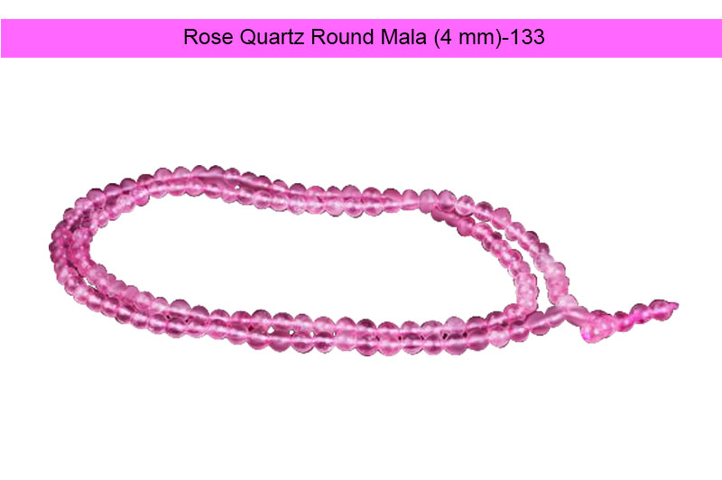 Rose Quartz Round Mala (4 mm)-GMMLRQ002-1