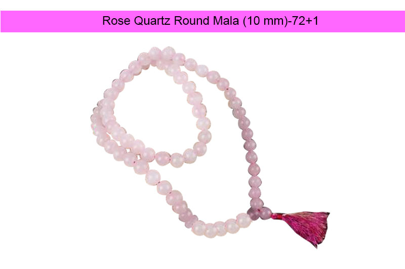 Rose Quartz Round Mala (10 mm)-GMMLRQ009-1