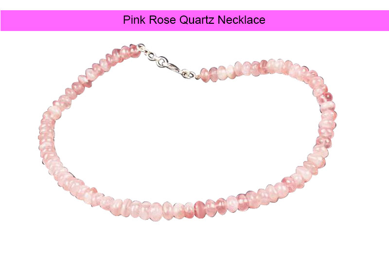 Pink Rose Quartz Necklace-GMMLRQ011-1