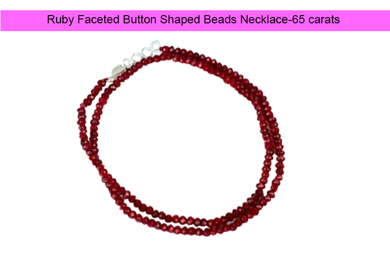 Ruby Faceted Button Shaped Beads Necklace-GMMLRY001-1