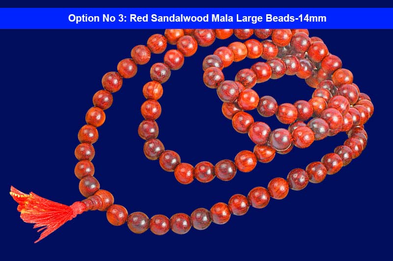 Red Sandalwood Mala Adjustable, Stretchable Mala 12mm Rakta