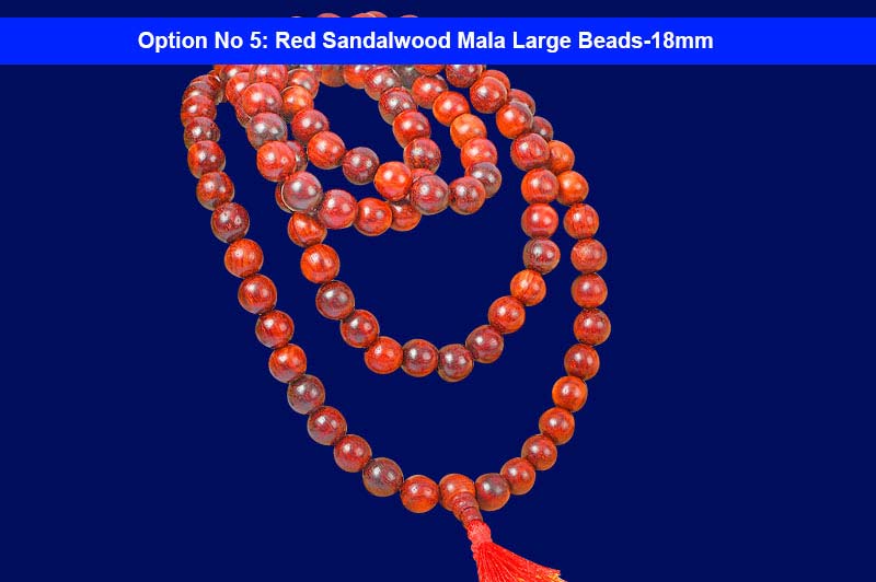 Red Sandalwood Mala Adjustable, Stretchable Mala 12mm Rakta