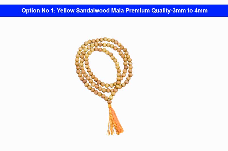 Yellow Sandalwood Mala Premium Quality-3mm to 4mm-ML-RD-SNW-1027-1