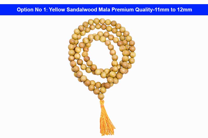 Yellow Sandalwood Mala Premium Quality-11mm to 12mm-ML-RD-SNW-1028-1