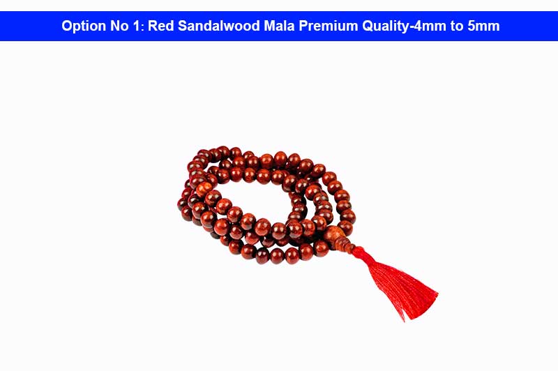 Red Sandalwood Mala Premium Quality-4mm to 5mm-ML-RD-SNW-1029-1