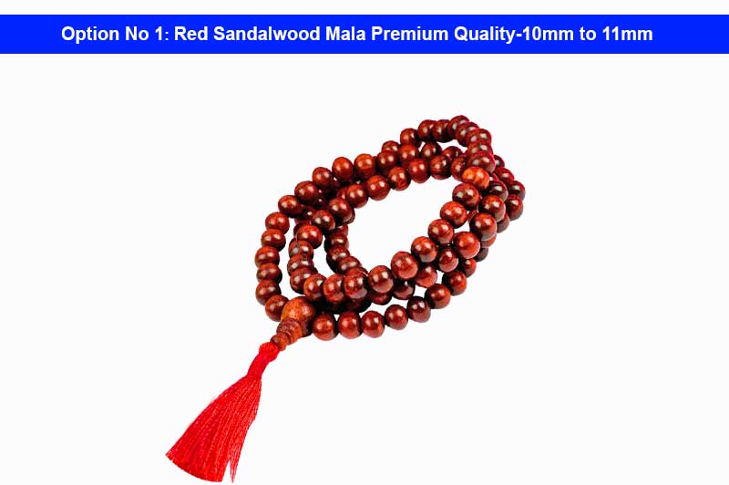 Red Sandalwood Mala Premium Quality-10mm to 11mm-ML-RD-SNW-1030-1