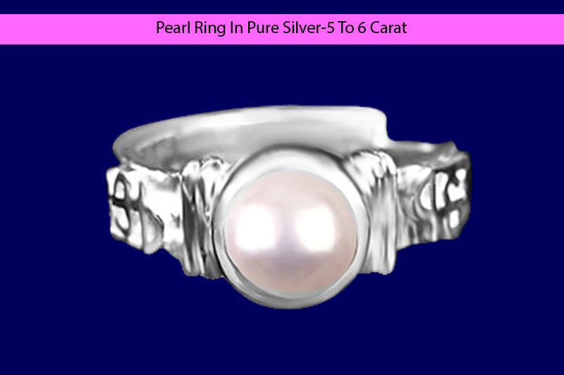 Pearl Ring In Pure Silver-5 To 6 Carat-OGR006-1