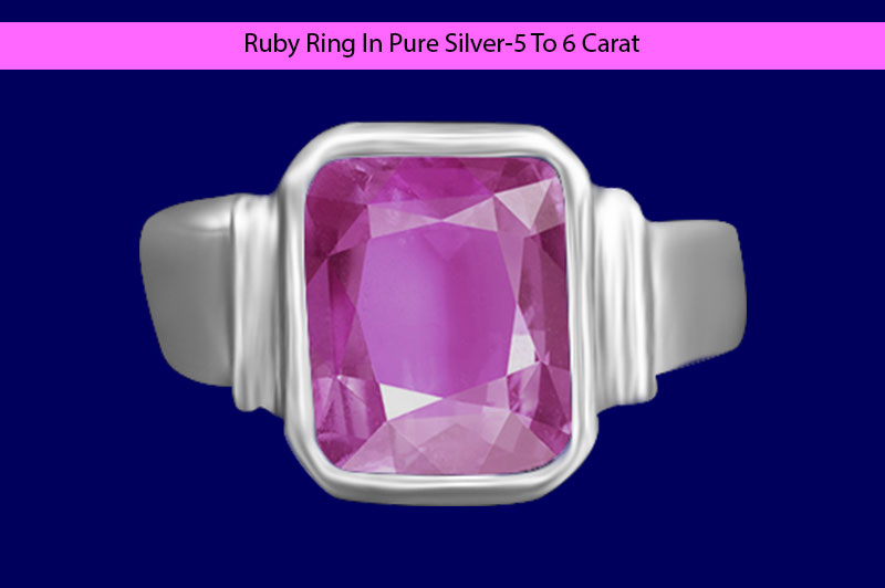 Ruby Ring In Pure Silver-5 To 6 Carat-OGR007-1