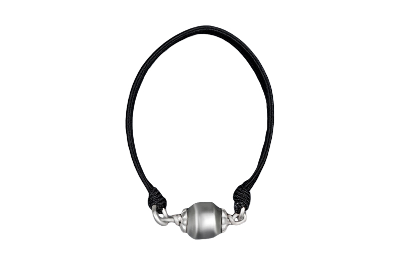 Parad Gutika(11-12mm) Bracelet in Silver Cap With Elastic-PB011-1