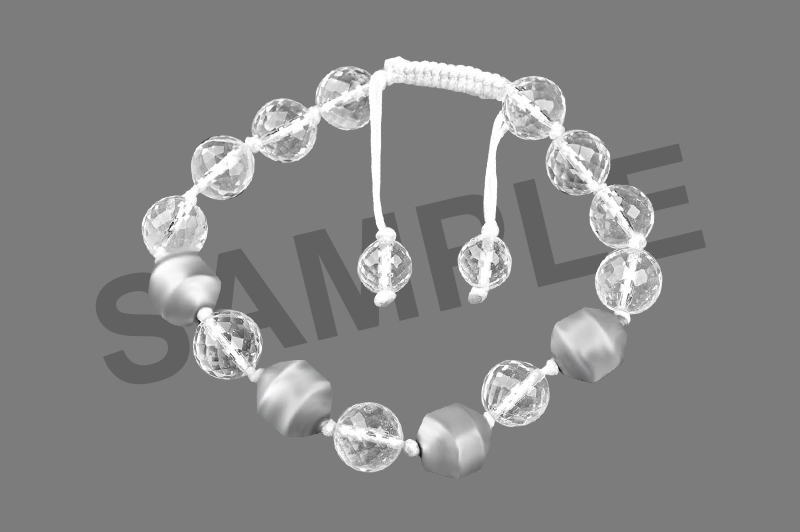 Parad Gutika(11-12mm) with Sphatik Faceted Bracelet-PB018-1