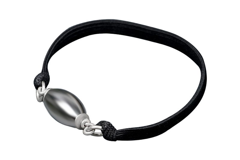 Parad Gutika(11-12mm) Bracelet in Silver Caps & Elastic-PB022-1