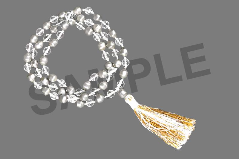 Parad Gutika(7 to 8mm) & Sphatik Faceted Mala-PB047-2