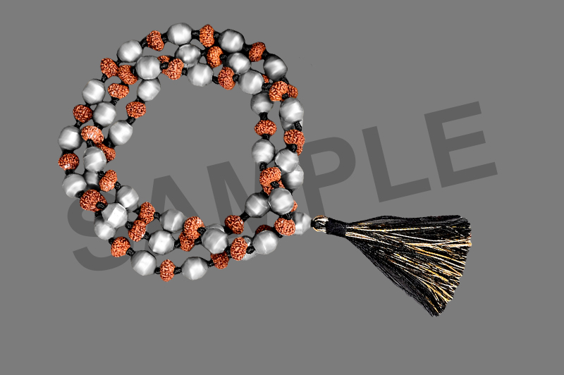Parad Gutika(9 to 10mm) & 10 Mukhi Rudraksha Mala-PB051-1