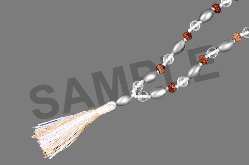 Parad Gutika(12 to 13mm) 10 Mukhi Rudraksha & Sphatik Faceted Mala-PB054-2