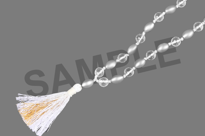 Parad Gutika(12 to 13mm) & Sphatik Faceted Mala-PB055-2