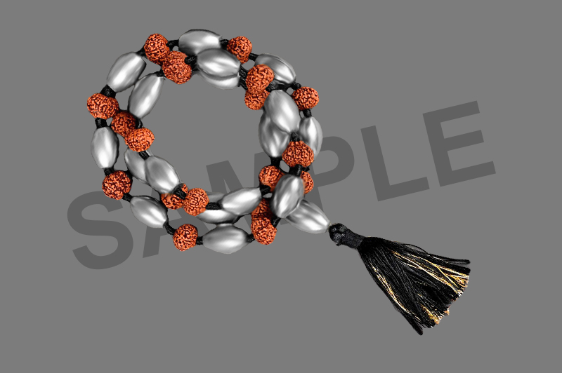 Parad Gutika(12 to 13mm) & 10 Mukhi Rudraksha Mala-PB056-2