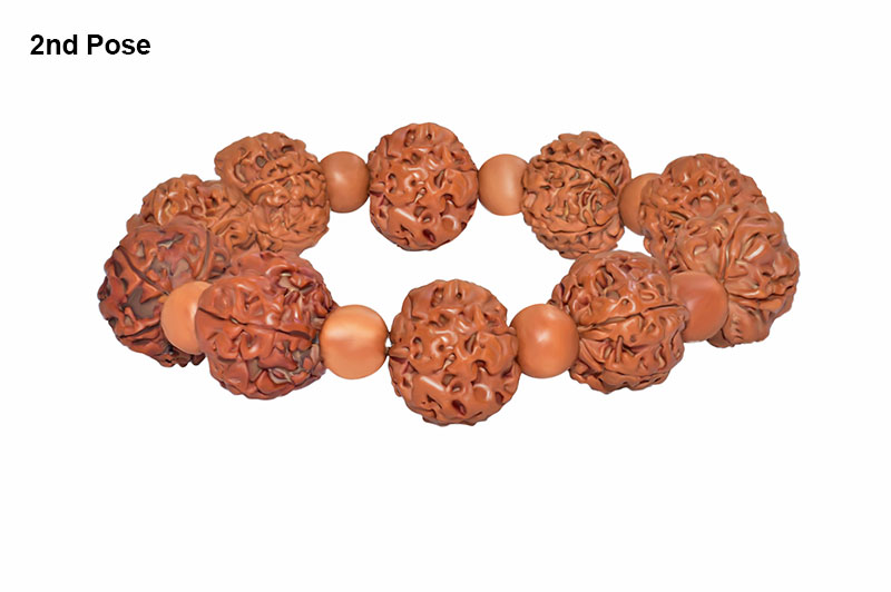 5 Mukhi Nepali Rudraksha With Yellow Chandan Bracelet-RD-BR-5-1048-2