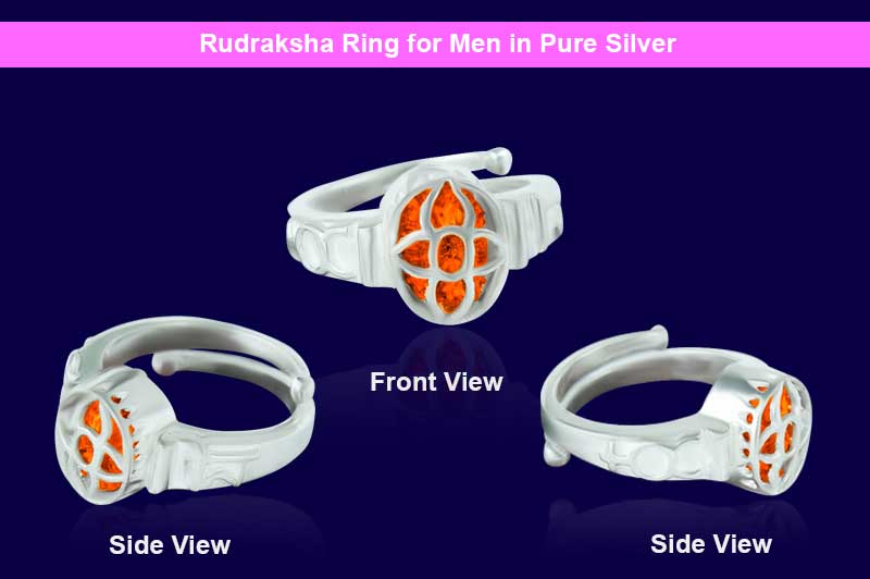 Utkarsh (Set Of 2 Men's and Women's Adjustable Stylish Trending Rudraksha  Oxidized Mahakal Shiva Trishul Damroo Designer Bahubali Cuff Finger Ring  (Free Size) (Golden) : Amazon.in: Fashion