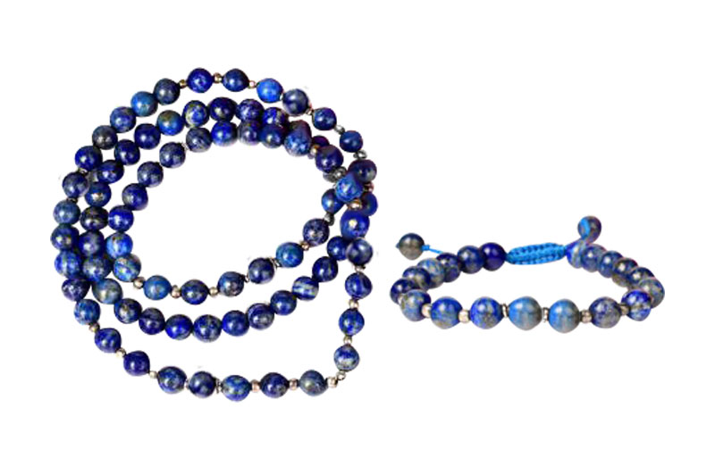 Lapis Lazuli Mala & Bracelet Set-RGJ286-1