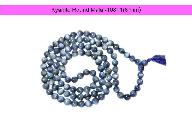 Kyanite Round Mala-ROMAL056-1