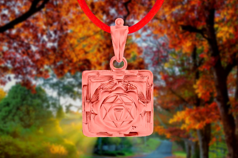 Gayatri 3D Yantra Locket in Pure Copper-YL3D04-C-1