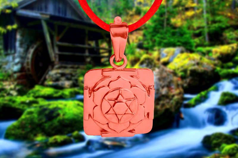 Katyayani 3D Yantra Locket in Pure Copper-YL3D07-C-1