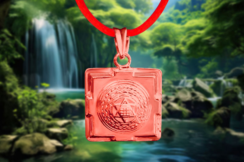 Kuber 3D Yantra Locket in Pure Copper-YL3D09-C-1