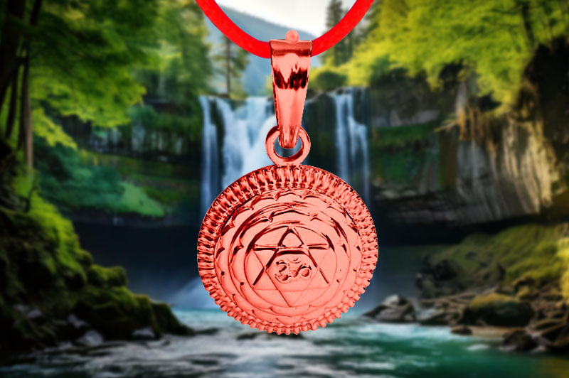 Maha Sudarshan 3D Yantra Locket in Pure Copper-YL3D10-C-1