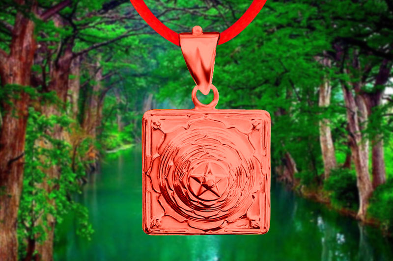 Mahamrityunjaya 3D Yantra Locket in Pure Copper-YL3D13-C-1