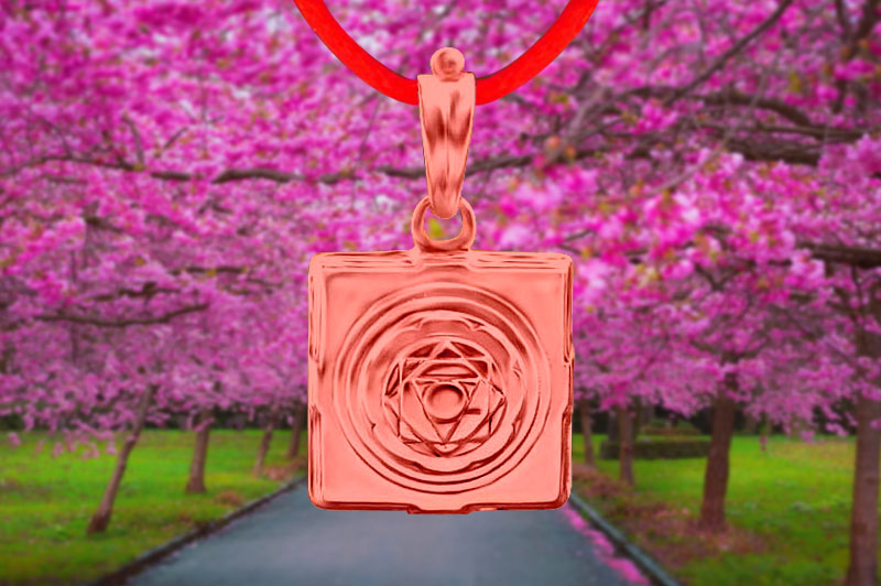 Pratyangira 3D Yantra Locket in Pure Copper-YL3D14-C-1