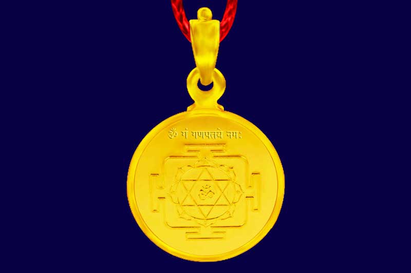 Shree Ganesh Yantra Locket In Gold-YLGAN1013-1